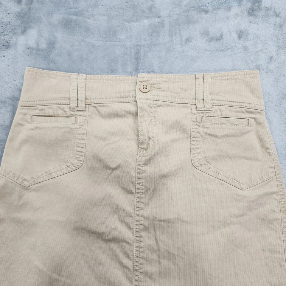 Antigua Falda Azul Marino Para Mujer 2 Bolsillos de Pana Tostada Elastizada Informal Gorpcore Preppy Foto 2 de 4