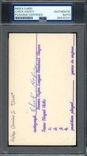 Chick Hafey PSA DNA Coa Signed 3x5 Index Card Autograph