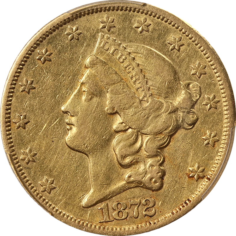 1872-CC Liberty Gold $20 PCGS XF Details Key Date Decent Eye Appeal Nice Strike