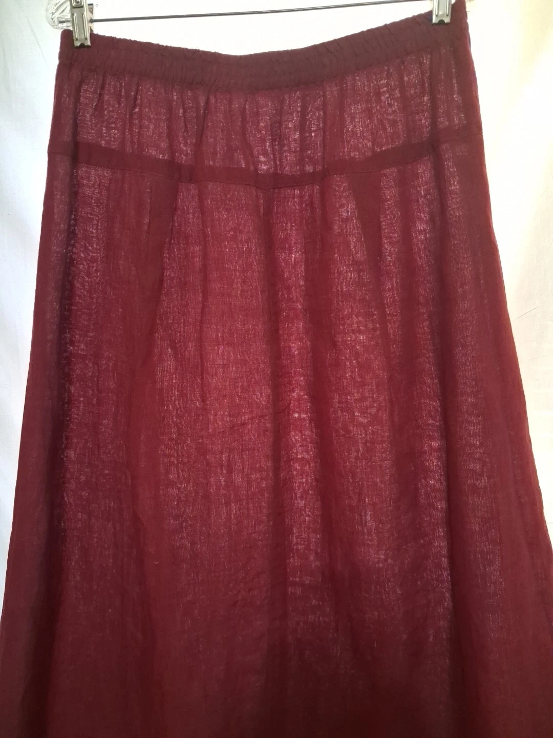 Gudrun Sjoden Womens L Long Skirt Linen Resort Burgundy Plum Comfort Pull On
Opens in a new window o