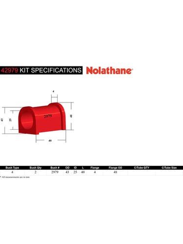Nolathane Front Sway Bar Mount Bushing (42979) - Picture 5 of 12