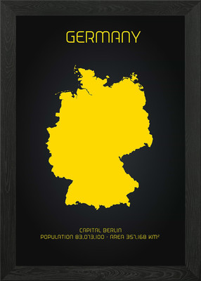 Germany Map Framed Wall Art Poster Canvas Print Picture