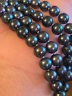 Vintage Black/peacock Cultered Pearl 14k White Gold 2 Strand Necklace 20 Inch — photo 8