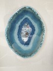Blue Agate Geode Shadow Box Display Framed Crystal Slice Modern Coastal Decor — photo 2