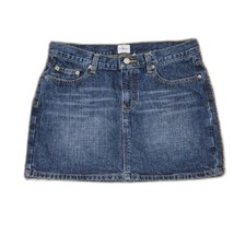 Y2K Calvin Klein Denim Mini Skirt 9 or M Low Rise Double Stone Wash 90's 2000's