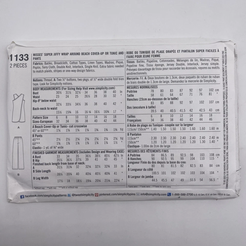 Simplicity Sewing Pattern 1133 Womens Dress Sizes 6-18 Uncut - Image 2 of 4