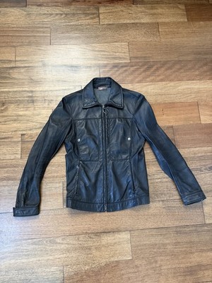 PRADA Women Black Leather Jacket Sz 40  Good Condition