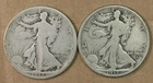 50c 1917 D & S Obv Liberty Walking Halves Average Circ 2-Pcs * AvenueCoin