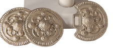 Vtg Boho Western Belt Buckle Womens Floral Silver Toned 1980s 2pc large 4.75"L