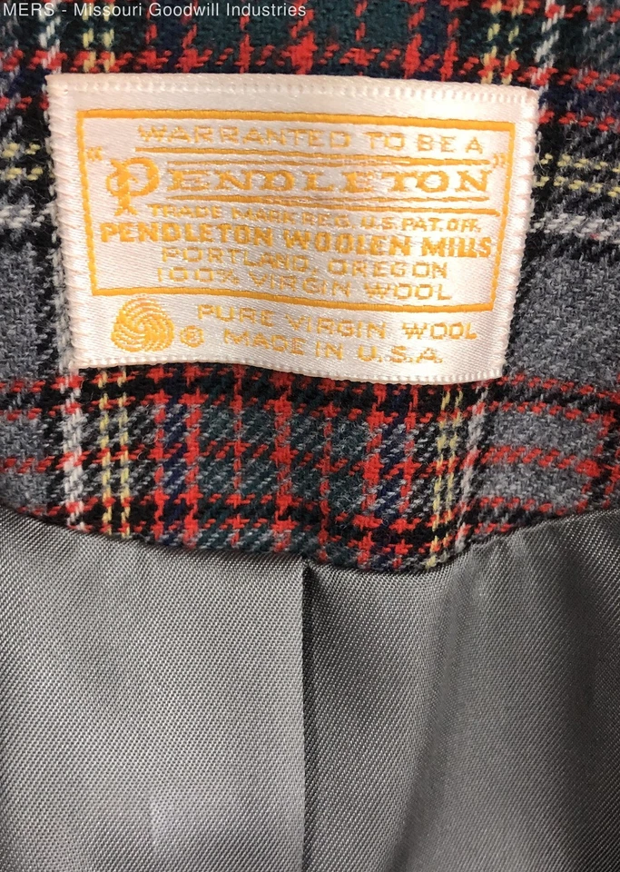 Vintage Pendleton Men's Gray Plaid Wool Blazer - No Size - Image 3 of 4