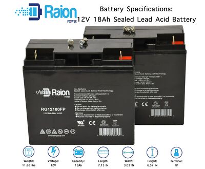 12V 18Ah Battery For Forney 52732 Battery Booster Pack Air Compressor - 2PK