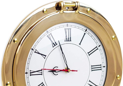 Brass Navigation Marine Ship Porthole Brass Wall Decor Clock 9 inch Best     ZYT - Bild 5 von 7