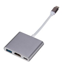 USB Type C to 4K HDMI Adapter Hub 3 in 1 USB C for Macbook Chromebook Laptop TV