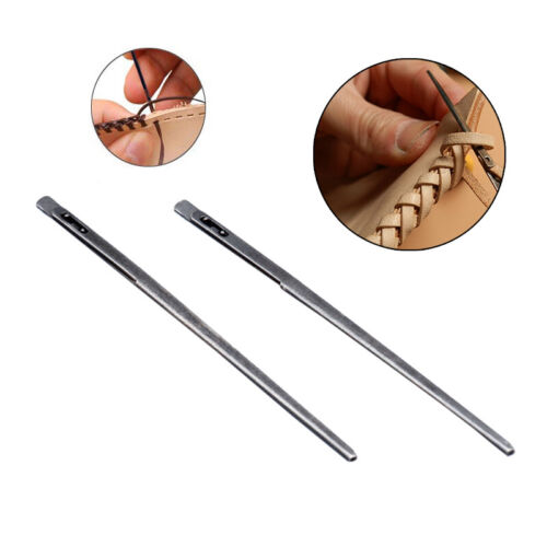 Leather 2-Prong Lacing Needle Rope Lace Needles Leather Sewing Craft Tools 2PCS_ - Picture 1 of 8