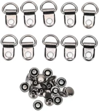 Oumefar 100 Sets Stud Fasteners D-Ring Boot Lace Buckle with Hook Shoelace Hook 