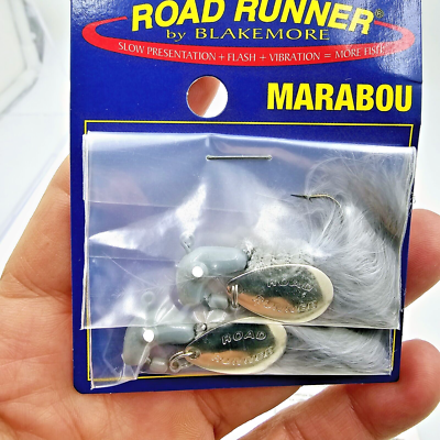 Tête Plombée Road Runner Marabou 1/8 Oz - Blanc - Lot De 2, Pêche Leurre