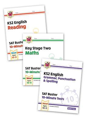 CGP Complete KS2 Maths and English 10-Minute Test SAT Buster Book 2 Bundle (for 