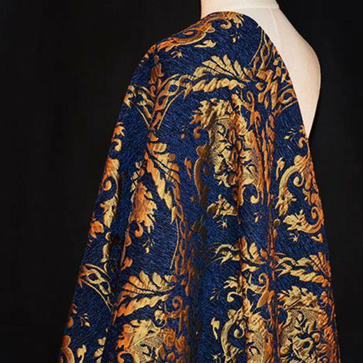 Vintage Blossom Jacquard Evening Dress Fabric Brocade Damask Costume Gown 1 M