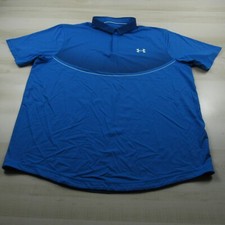 Under Armour Polo Shirt Mens Extra Large Blue Iso Chill Loose Performance
