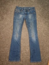 Miss Me Jeans Womens 27 Low Rise 28x33 Boot Cut Embellished Rhinestones EUC