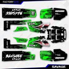 Green Savage Camo Racing Fender Graphics Kit fits Yamaha Banshee 350 Twin