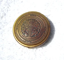 POMPEIAN BLOOM MEDIUM ROUGE in BRASS MIRRORED COMPACT - NO PUFF