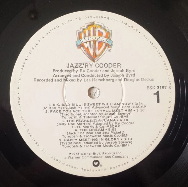 RY COODER - Jazz /W. BROS.– BSK 3197/1978/Vinyl, LP, Album✨FAST,FREE SHIP✨VG/VG - Image 3 of 4
