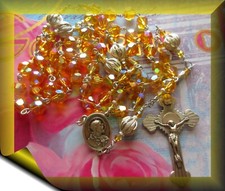 Rosario vintage Swarovski con cuentas citrino AB .925 SS Blest hecho a mano