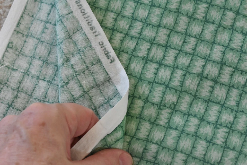 33" Long, Vintage, Green Checks on Green Cotton, Fabric Traditions/1992, P3777 - Image 4 of 4