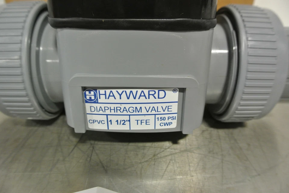 1-1/2" HAYWARD DA20150TTP CPVC MANUAL DIAPHRAGM VALVE THREADED TEFLON SEATS - Image 4 of 4