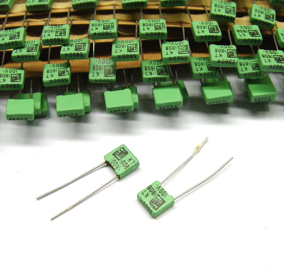 100x ERO KT 1808 Folien-Kondensatoren f. Audio, 5600 pF / 100 Volt, RM 5mm, NOS - Bild 1 von 1