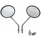 1 pair round chrome mirror 10mm for cafe racer minibike motorcycle AU STOCK