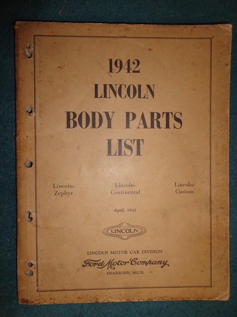 Lincoln catalog parts