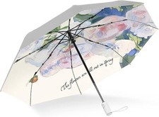 Cuby UV Sun Umbrella Compact Folding Travel Umbrella Silver Rose