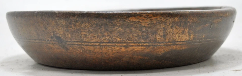 Bol À Épices Et Sel En Bois Rond Antique Marron Fait Main Sculpté - Photo 2/4