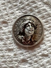 1911 Barber Dime Punch Out Repousse 