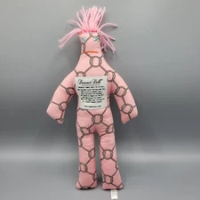 Dammit Doll Stress Relief Stuffed Toy Pink Knot Pattern Fabric