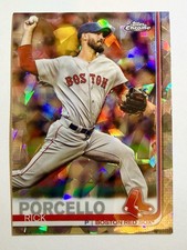 2019 Topps Chrome Sapphire #54 RICK PORCELLO Red Sox Cracked Ice Edition SP