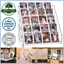 Acrylic Card Display Stand 5 Tier Clear Slanted Holder for Trading Sports Cards