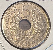 1939 French Indochina 5 Cents AU