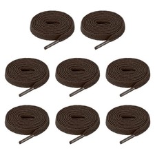 4 Pairs Flat Shoe Laces 5/16" x 80" Polyester Sneaker Shoestring, Dark Brown
