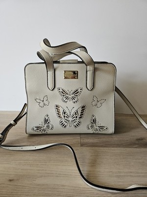 Kate Landry Cream Butterfly Cutout Satchel Handbag Coquette Cottagecore Aestheti
