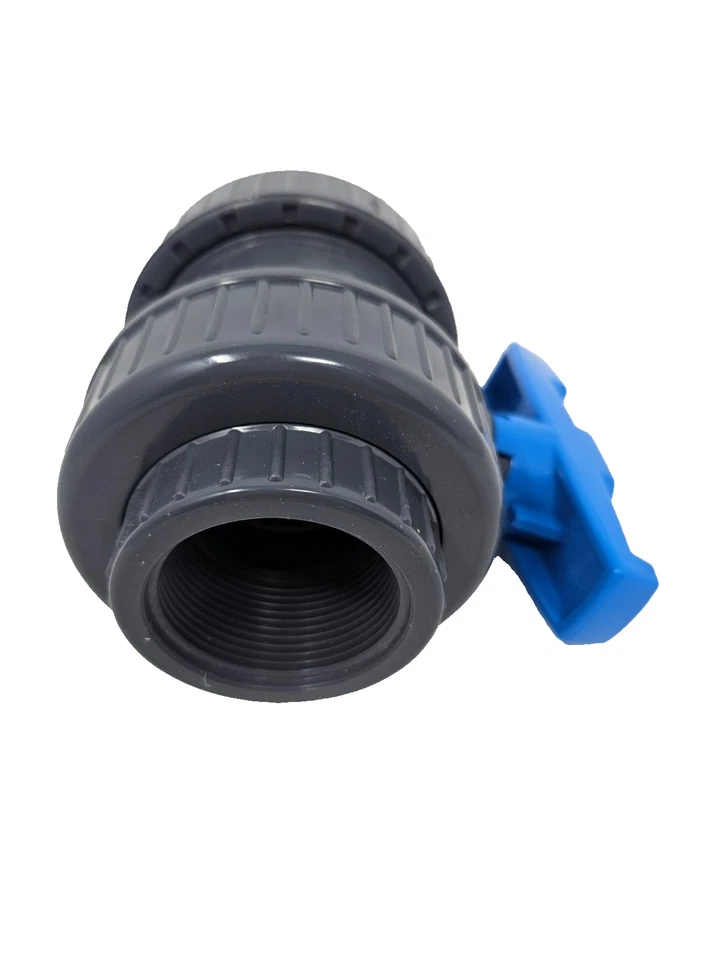 Colonial  1-1/2" PVC 80 True Union Ball Valve EPDM SOC x FPT Blue Handle 801 Ser - Image 3 of 4