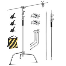 Heavy-Duty C-Stand with Extendable Boom Arm - Max Height 10.8FT/330CM for Stu...