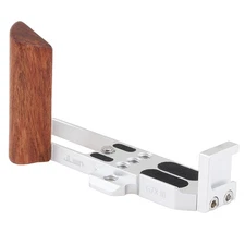 Quick Release L Bracket w/ Wooden Handle Grip for Canon G7X III Camera White