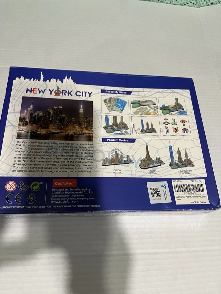 Cubic Fun 3D Puzzle City Line New York City Hobby Puzzle New in Box-123 Pieces - Image 2 of 2