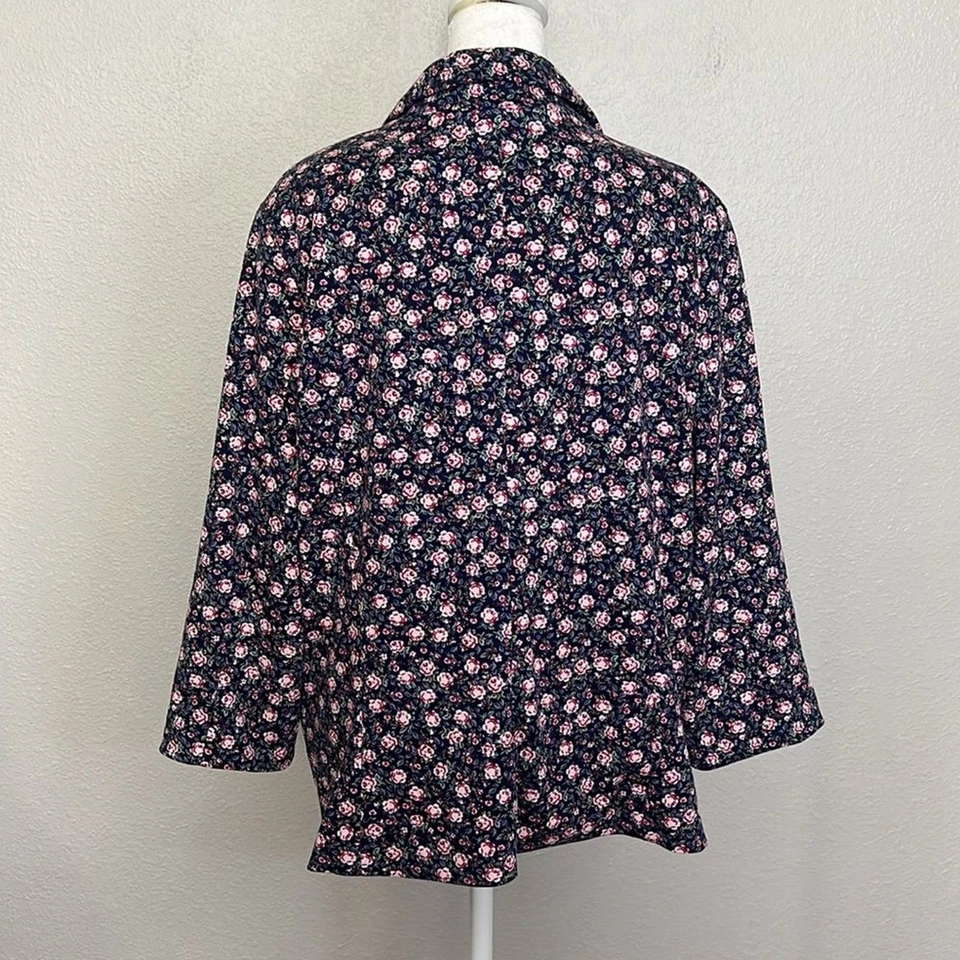 Blazer Lauren Conrad Azul Marino Rosas Talla XL NUEVO CON ETIQUETAS Foto 4 de 4