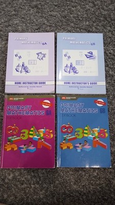 Singapore Math lot of 4 books, Primary Mathematics 6 6A & 6B for homeschooling