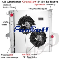 3-Row Aluminum Radiator+Shroud Fan for 2003-2009 Ram 2500 3500 5.9L 6.7L DPI2711