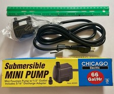 CHICAGO ELECTRIC 66 Gal / Hr SUBMERSIBLE MINI PUMP FOUNTAIN FISH POND WATER TANK